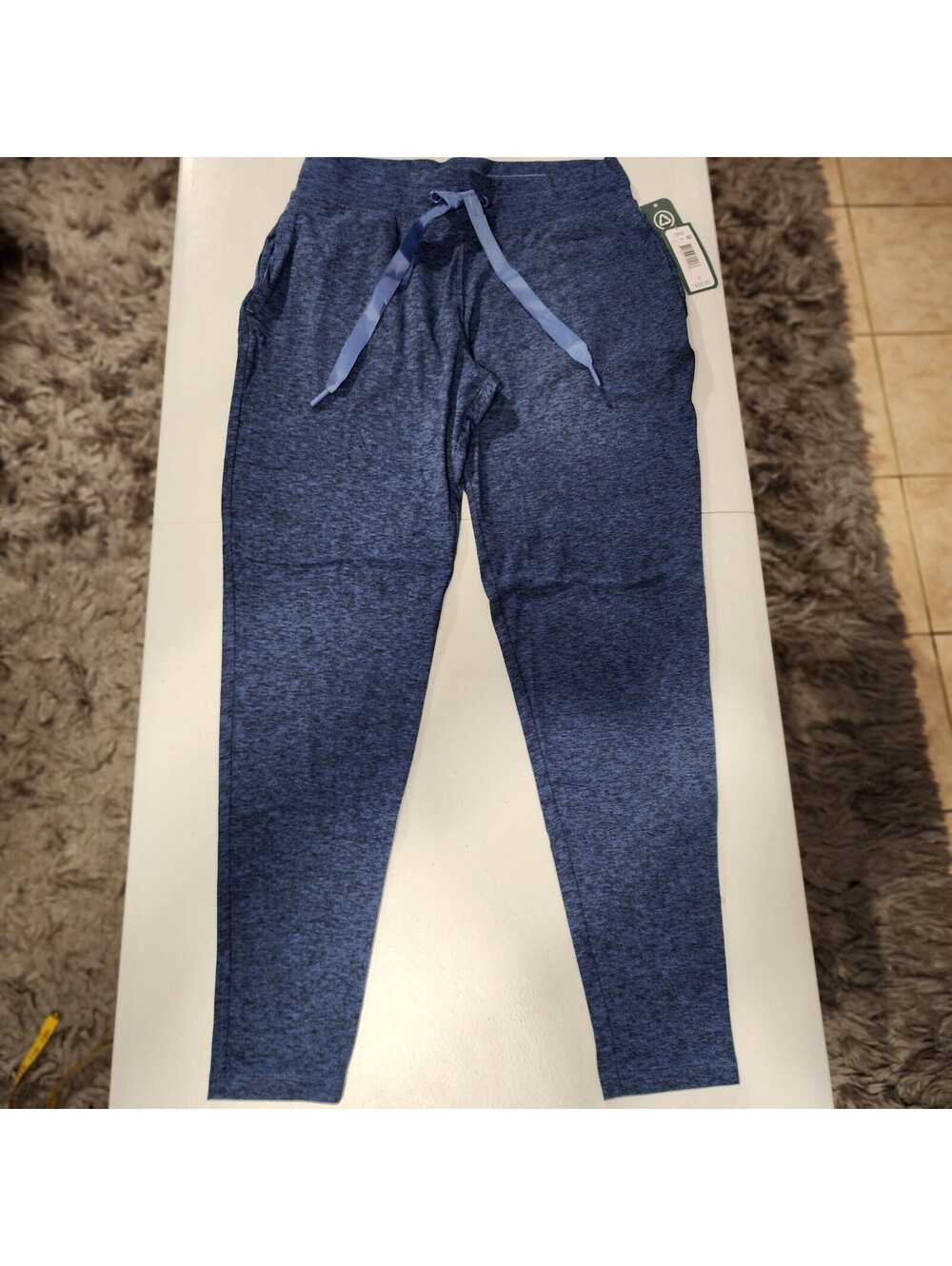 MPA Sport Blue Jogger Pants S Athletic Stretch Tapered Pockets